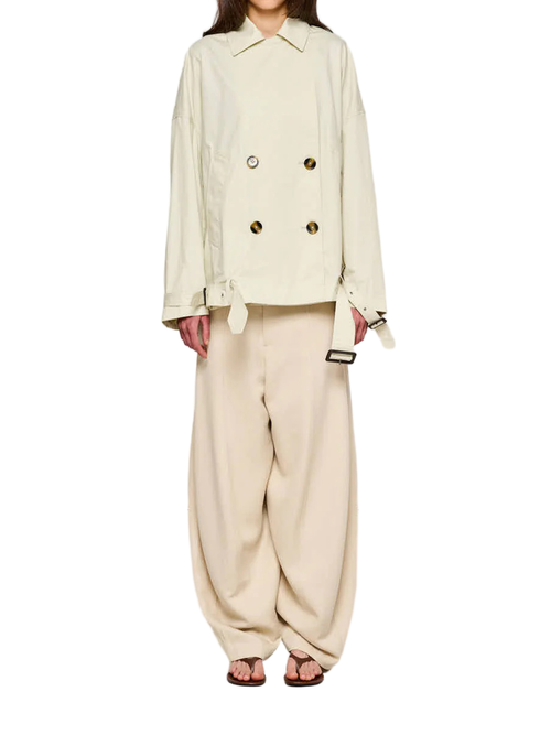 Carcoat Smerigliato Loose Double Breasted Cotton Coat