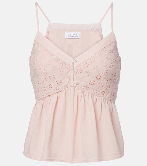 Aliah embroidered cotton poplin top