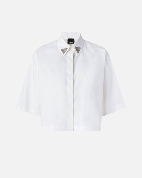Cropped shirt with metallic details - 36
