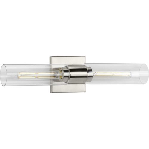 Brushed Nickel Two Light Bath Bracket from the Clarion Collection