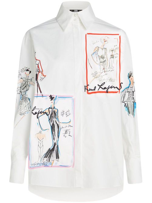 Archive Sketch organic-cotton shirt - White