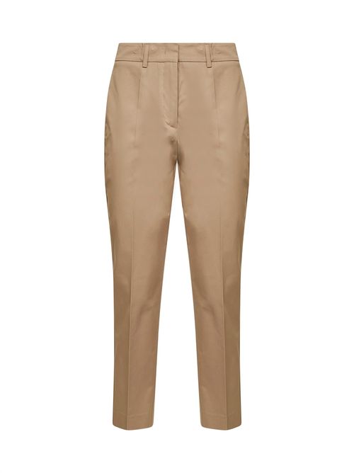 Stretch Cotton Chino Trousers — Beige