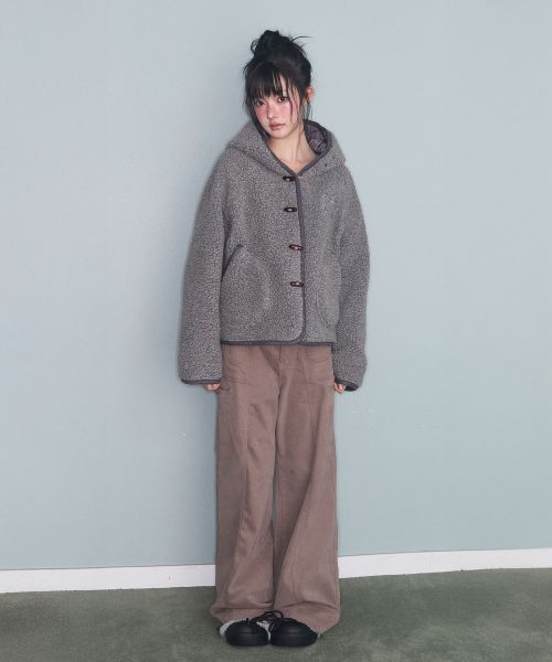 DUFFLE HOOD SHORT JK CHARCOAL