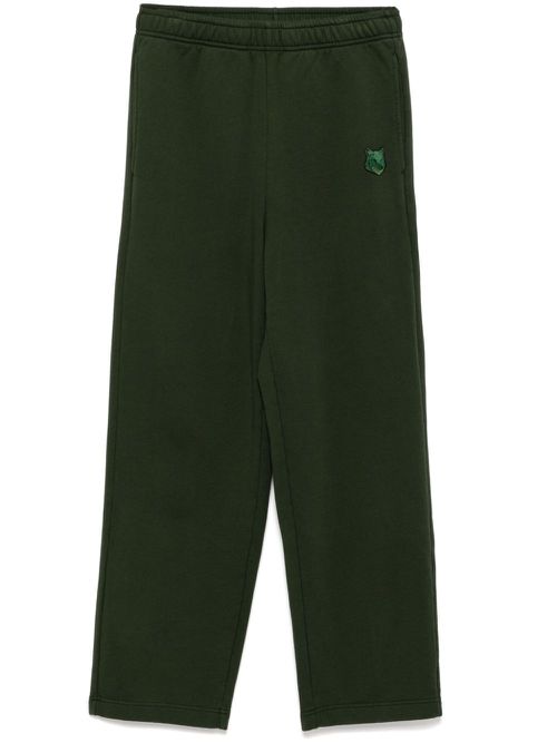 Maison Kitsuné bold fox head patch pants - Groen