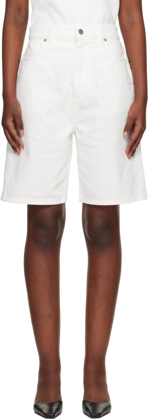 White Isu Lds Denim Shorts