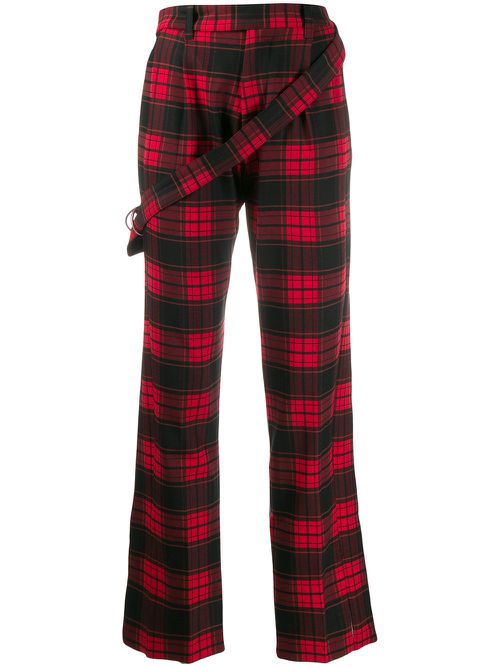 Checked denim trousers - Black