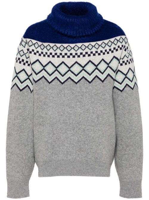 Contrasting-panel jumper - Grey
