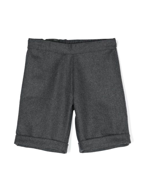 Mélange-effect cotton shorts - Grey