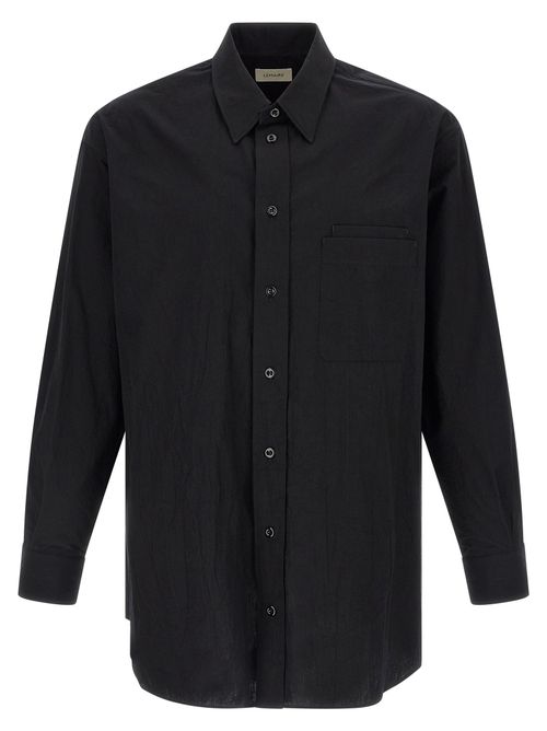 Cotton Crêpe Shirt — Black