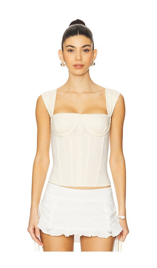 WeWoreWhat Ruched Cup Corset in Beige.  6. Also in 0, 00
