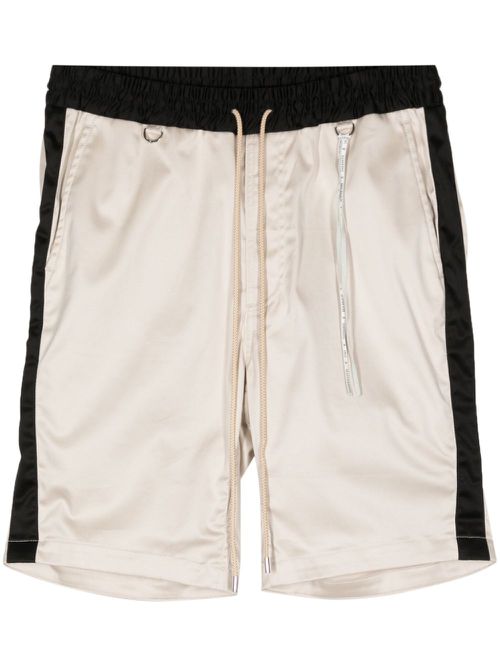 Colour-block cotton shorts - Neutrals