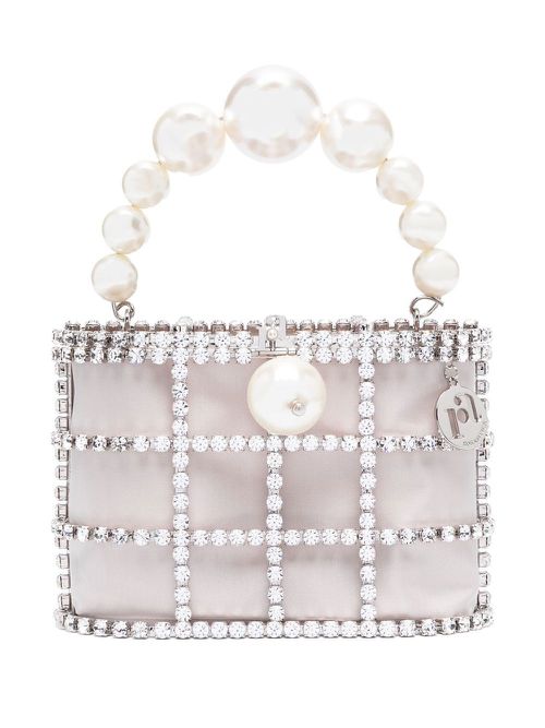 Holli crystal-embellished mini bag - Silver