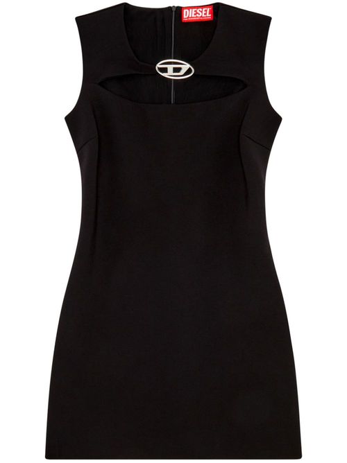 diesel m-onerva ribbed-knit sleeveless dress M-ONERVA Woman: Short dress with cut-out and logo plaque