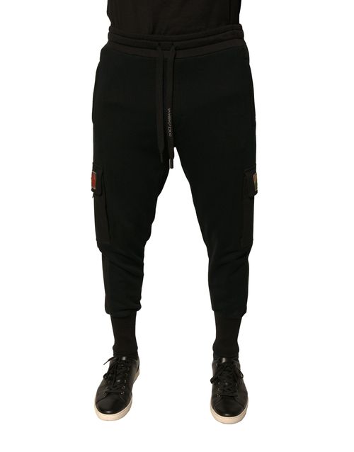 Cotton Cargo Joggers — Black