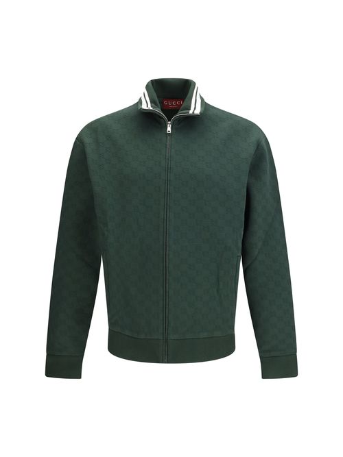 Embossed GG Technical Jersey Jacket — Green