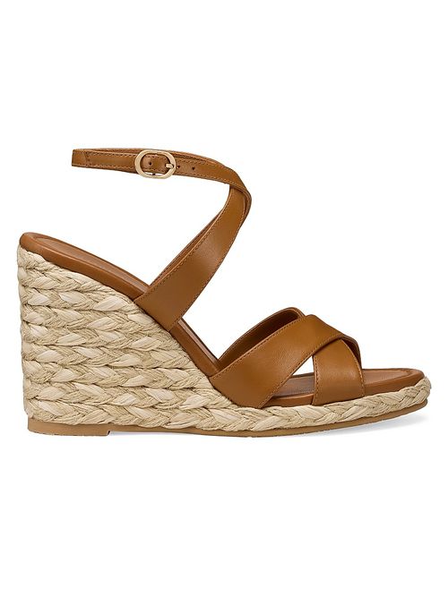 Women's Alyssa 100MM Leather Wedge Sandals - Boho Tan
