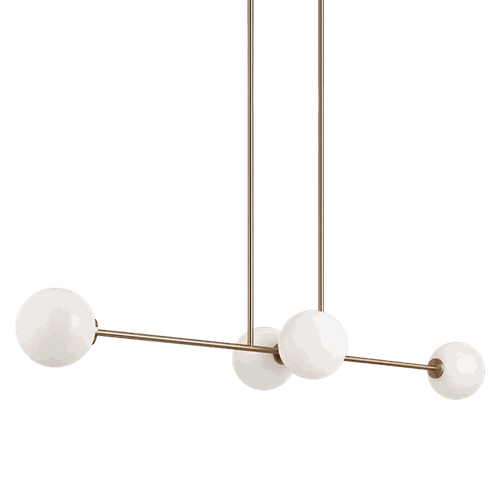 Aged Gold Brass Four Light Chandelier from the Novo Collection