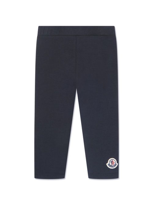Logo-patch stretch-cotton leggings - Blue