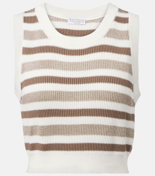 Striped cotton sweater vest
