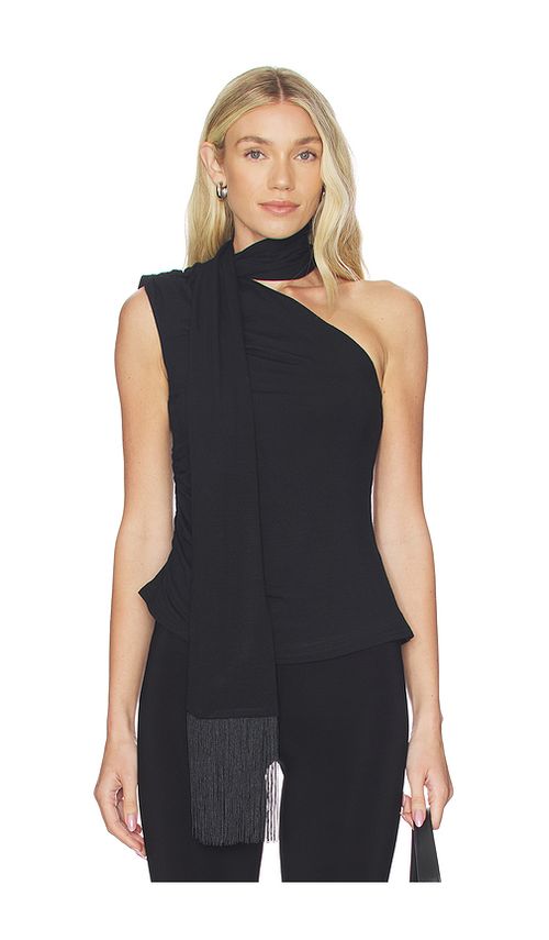 MORE TO COME Aelin Scarf Top en Black. L. Also en M, S, XL