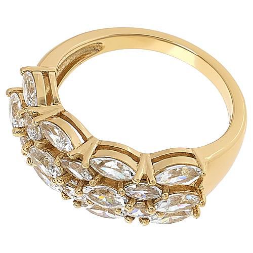 ™ 3.24ctw Marquise Triple-Row Band Ring - Metallic - Size 9