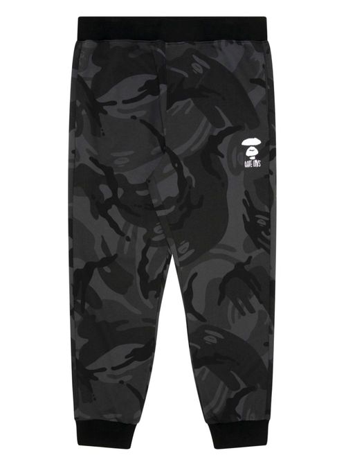 Camouflage-print tapered track pants - Black