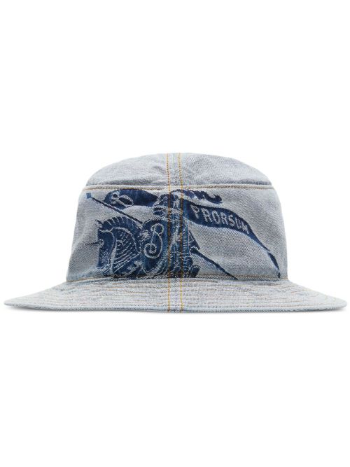 Logo-print denim bucket hat - Blue
