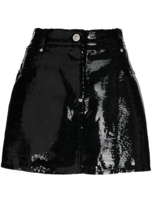 Patent-finish mini skirt - Black
