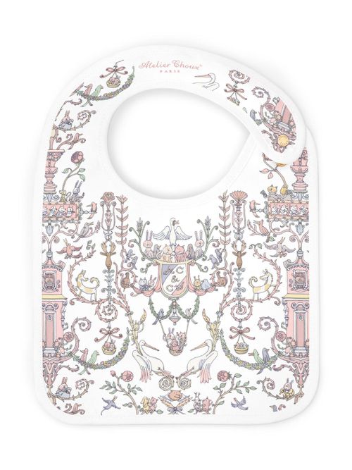 Toile de Jouy bib - Pink