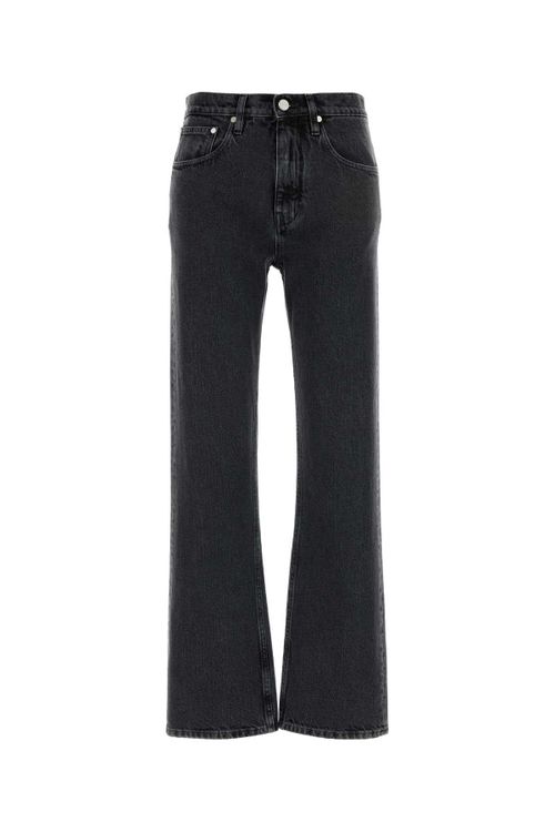Wide-Leg Denim Jeans — Black