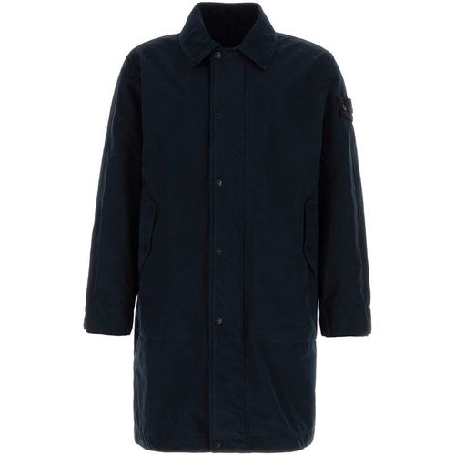 Stone Island Midnight Blue Polyester Blend Trench Coat