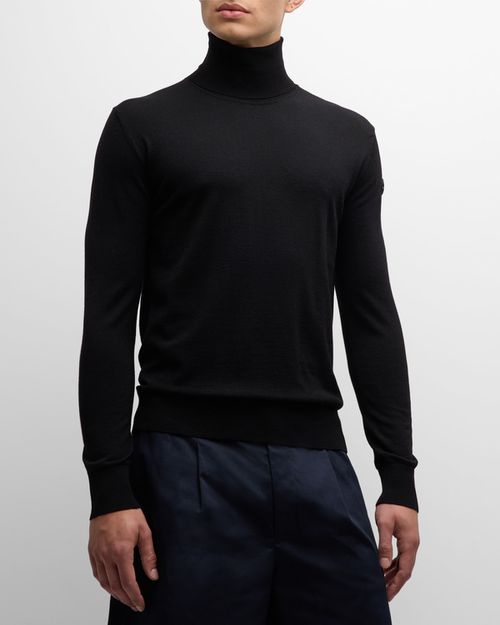 Men's Solid Wool Turtleneck Sweater