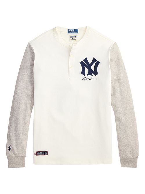 Men's New York Yankees Henley - Deckwash White Brooklyn Heather