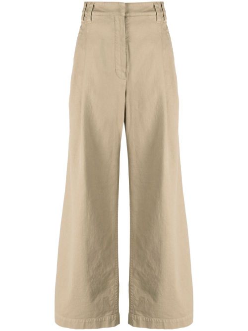 High-waist wide-leg trousers - Neutrals
