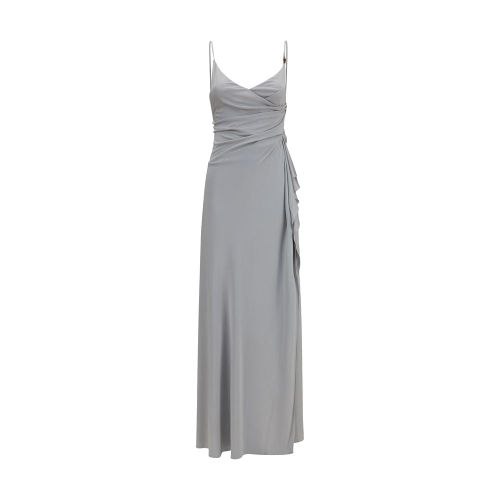 Draped Viscose Jersey Dress — Gray