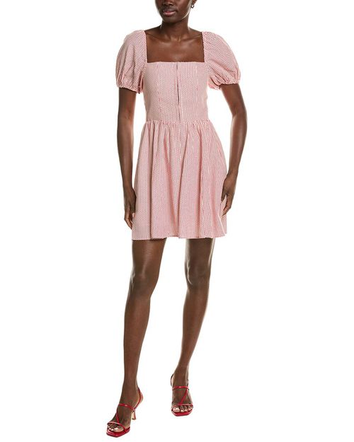 Linen-Blend Mini Dress