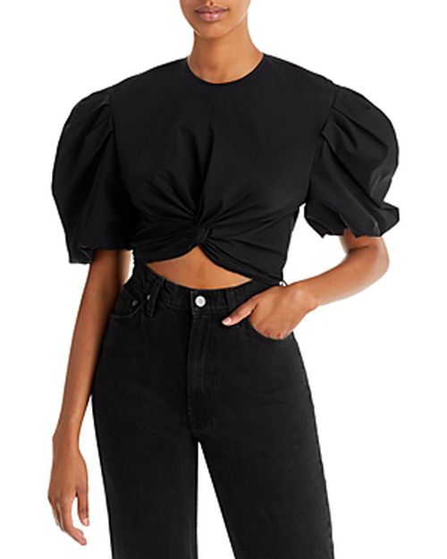 Twist Knot Puff Sleeve Top