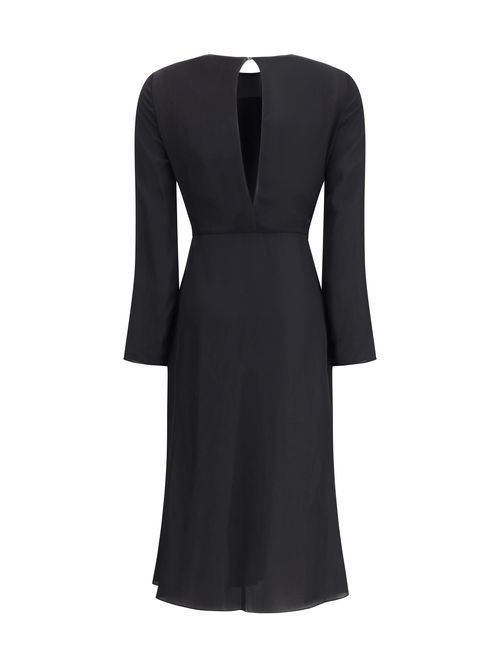 Draped Viscose Dress — Black
