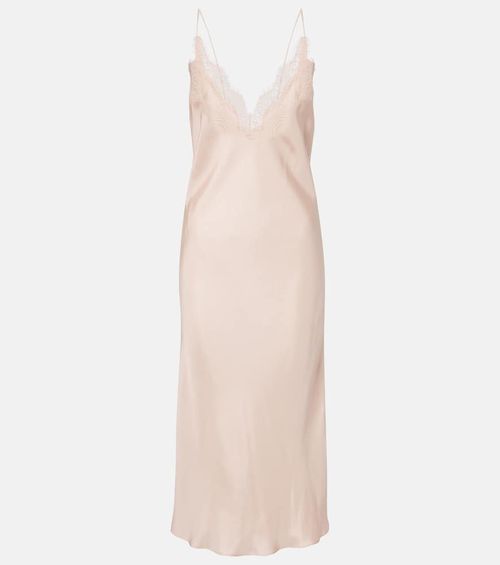 Róhe Lace-trimmed silk satin slip dress