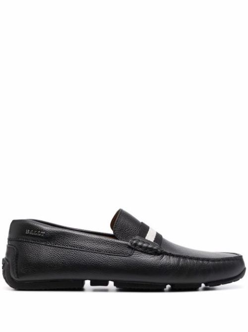 Striped leather loafers