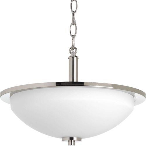 Polished Nickel Two Light Semi-Flush Mount from the Replay Collection