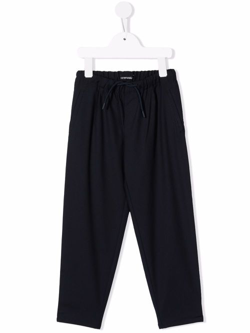 Drawstring straight leg trousers - Blue