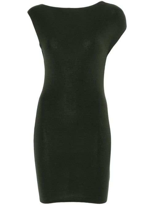 Asymmetric knit mini dress - Green
