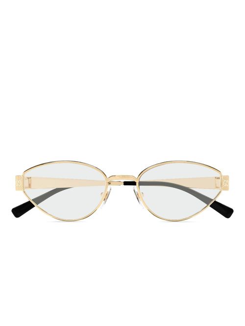 Gucci Eyewear 여성 cat-eye frame glasses - Gold GG1853O