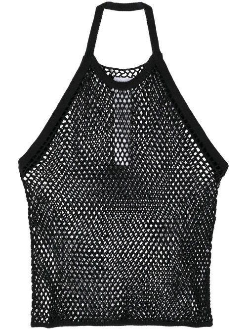 Halterneck mesh top - Black