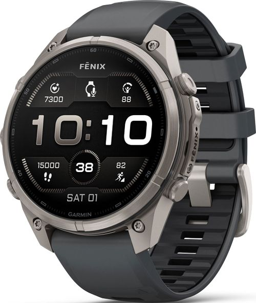 Fenix 9 Pro Smartwatch 47mm in Titanium with Graphite/Black Silicone Band