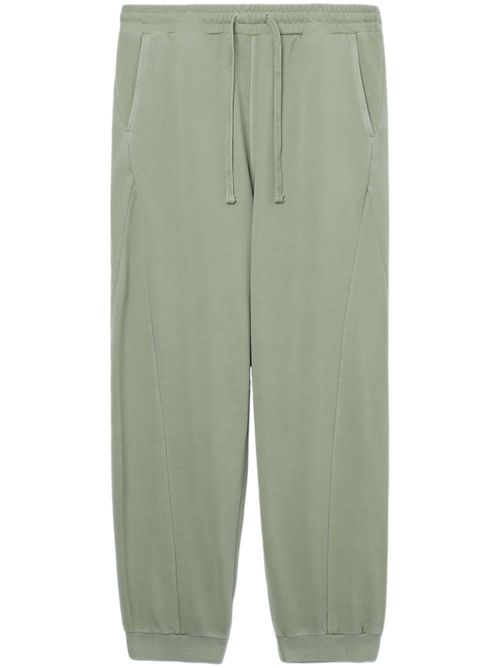 Drawstring-waist cotton track pants - Green