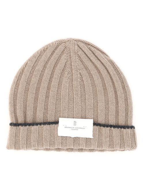 Ribbed-knit cashmere beanie