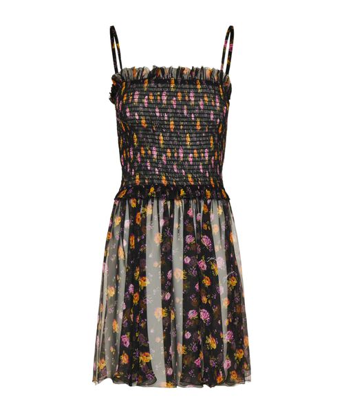 Ruffled floral mini dress