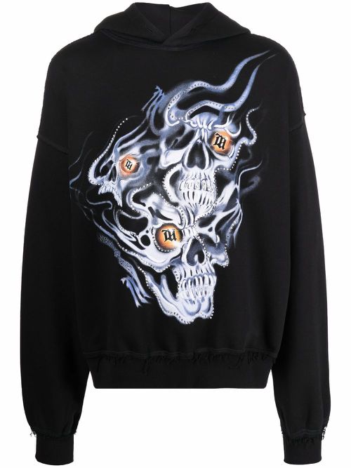 Graphic-print organic cotton hoodie - Black